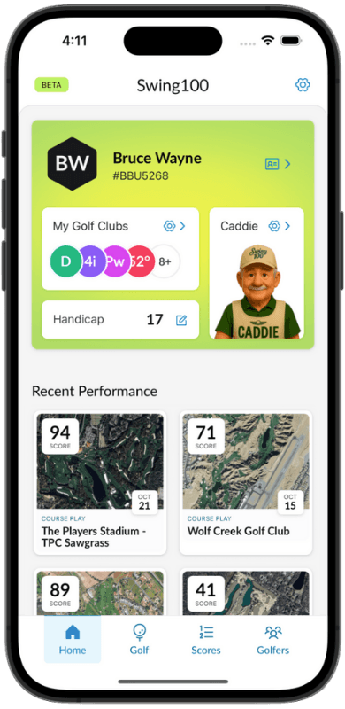 Swing100 Golf GPS App - Sneak Preview 1